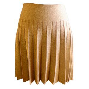 Vintage Y2K Shimmery Gold Pleated MiniSkirt